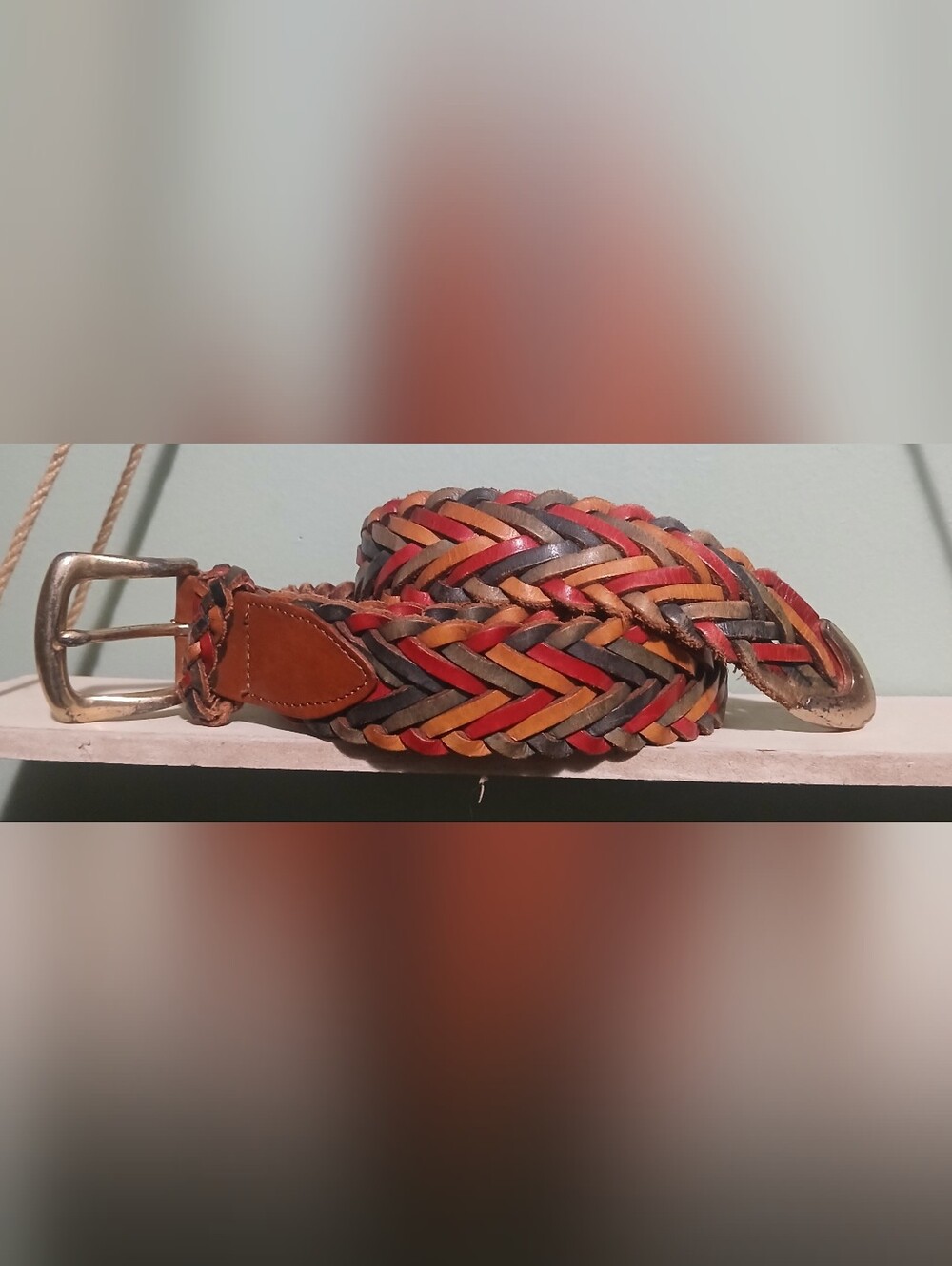90s Brighton Multicolor Braided Leather Belt
